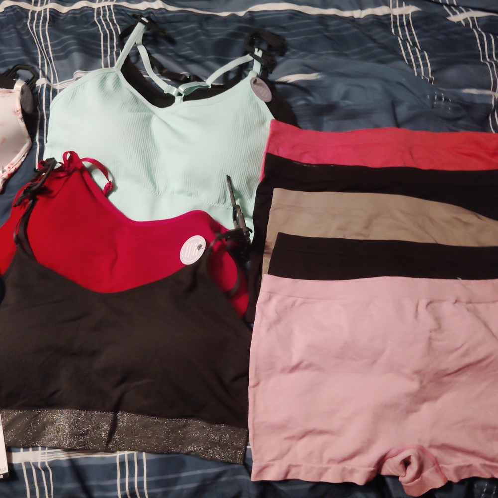 Colorful Women's Bralette and Shorts Set